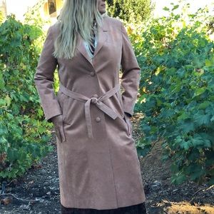 Suede trench coat